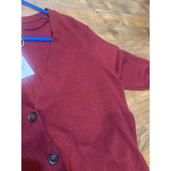Charter Club Red Boyfriend Cardigan merino wool M preppy college old money - Picture 8 of 11